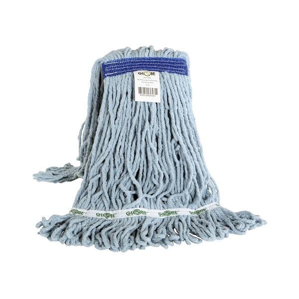 Globe Syn-ProÂ® Synthetic Narrow Band Wet Blue Looped End Mop - 16oz (12) (02056)