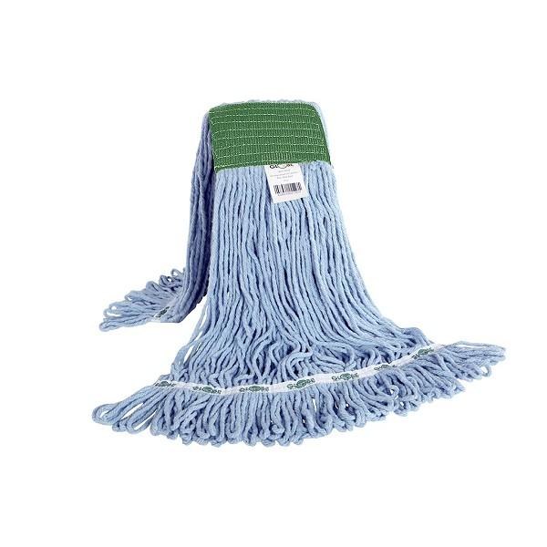 Globe Syn-ProÂ® Synthetic 5 Inch Wide Band Wet Blue Looped End Mop - 16oz (02193)