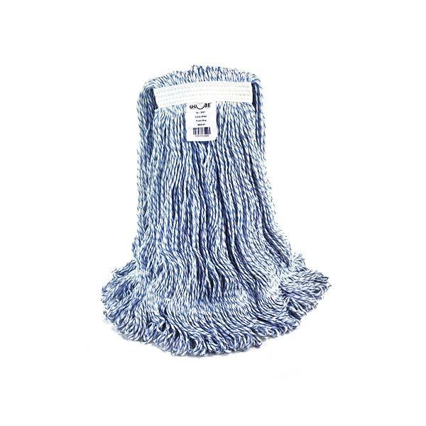 Globe Wax-ProÂ® Candystripe Finish Mop - Large / Blue/ White (02668)