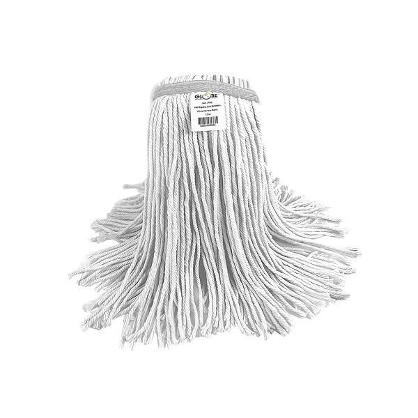 Globe Syn-Pro Wet Mop Head, White, Synthetic, Narrow Band, Cut End, 12oz (12) (02236)