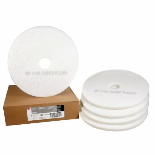 3M 20" White Polishing Floor Pad (Joey) (5) (29755) (47687)