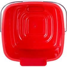 Square Steri Pail 6 qt Red