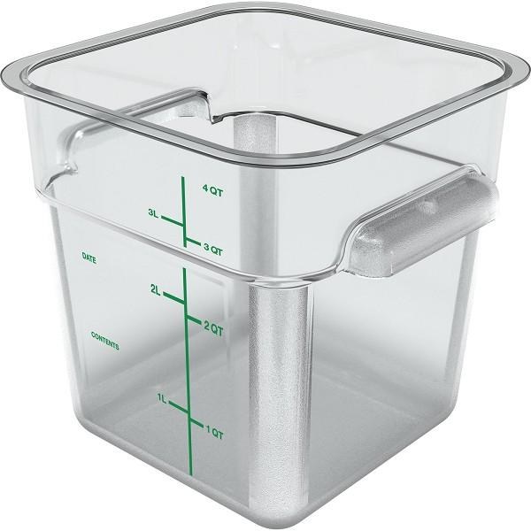 Rabco Square Container 4 qt Clear (6) (89223) - Sold By each