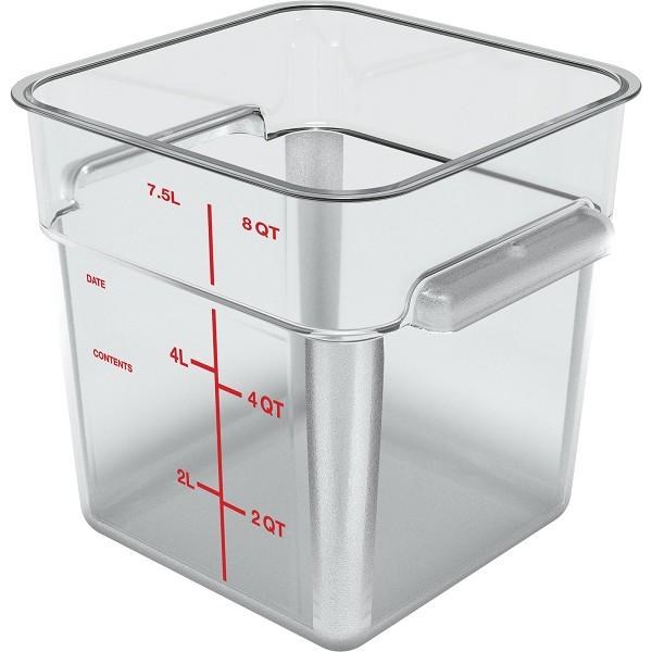 Rabco Square Container 8 qt Clear (6) (89225) - Sold By Each