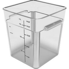 Rabco Square Container 18 qt Clear (6) (89227) - Sold By Each