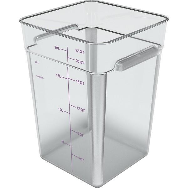 Rabco Square Container 22 qt Clear (6)  (89228)- Sold By each