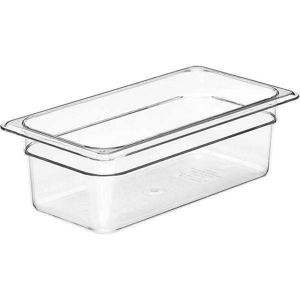 Carlisle Clear Plastic Insert, Cold Food Pan, 4" Deep, 1/3 Size (82680)