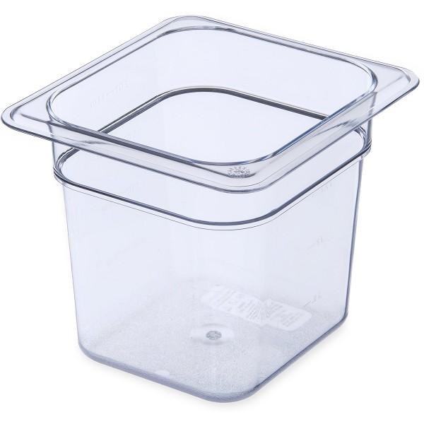 Carlisle Clear Plastic Insert, Cold Food Pan, 6" Deep, 1/6 Size (82687)