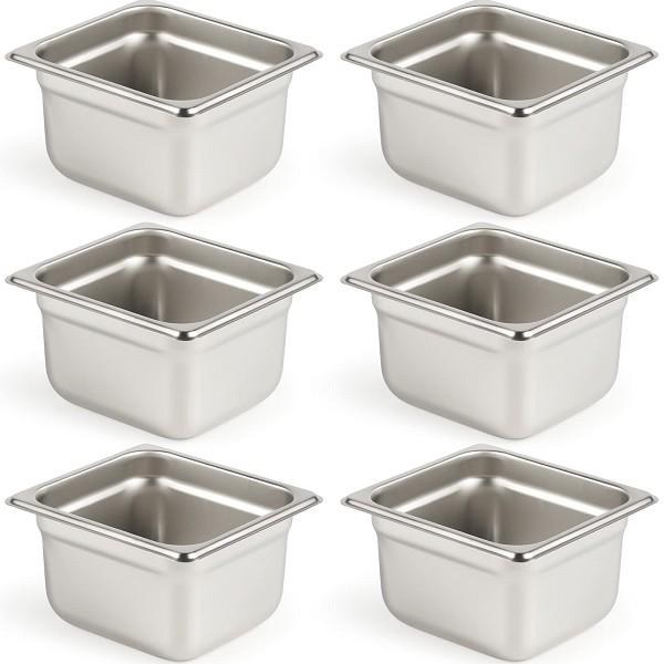 Steam Pan Insert, Stainless Steel Insert, 4" Deep, 1/6 Size (81604)