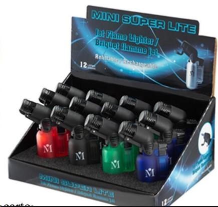 Mini SuperLite Jet Flame Torch Lighter With Cap Beep (12/Box)  (00167)