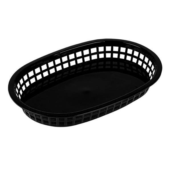 Plastic Basket Platter Black 10.5" 7" x 1.5 " (80761)