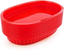 Plastic Platter 10.5"x 7" x 1 .5"  Red (80762)