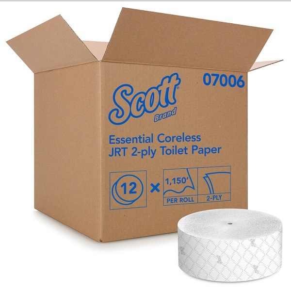 Scott Toilet Tissue - 1150 Toilet Tissue-07006 2ply 1150' jrt coreless @12