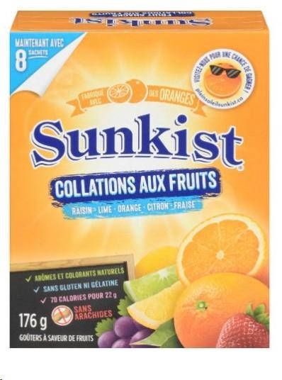 Sunkist Fruit Snacks 176g 8/PKG - (02504)