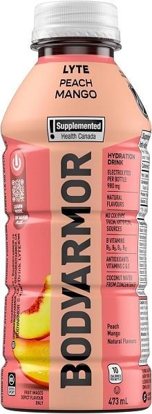 BOTTLE - Bodyarmor Lyte Peach Mango - 12 x 473mL - SOLD BY CASE (01233) (412608)
