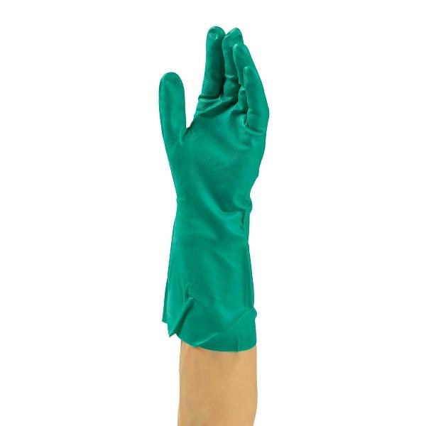 Green Flocklined Nitrile Gloves - XXLarge, Size 11 - SOLD BY PAIR - (144) (00675) (GNGF-XXL-18C)