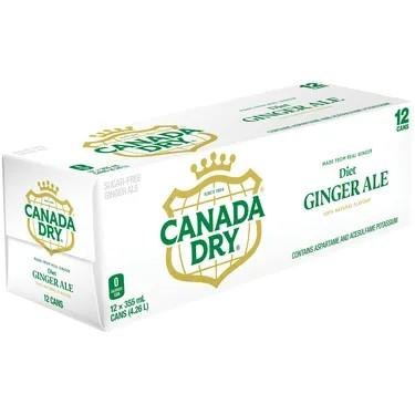CAN - Canada Dry Ginger Ale DIET - 12 x 355mL - SOLD BY CASE - (1) (00894) (119297) (Coca-Cola)