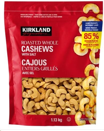 KS Roasted Whole Cashews with Salt 1.13 kg (14245)