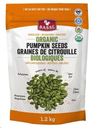 BassÃ© Organic Roasted Salted Pumpkin Seeds 1.2kg (30560)