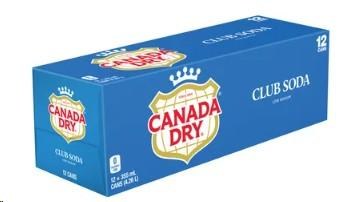CAN - Canada Dry Club Soda - 12 x 355mL - SOLD BY CASE - (1) (00895) (Coca-Cola)
