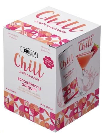Chill St. Craft Mocktail Non-Alcoholic Strawberry Daiquiri 355ml 4/Pack - (6)(00183)
