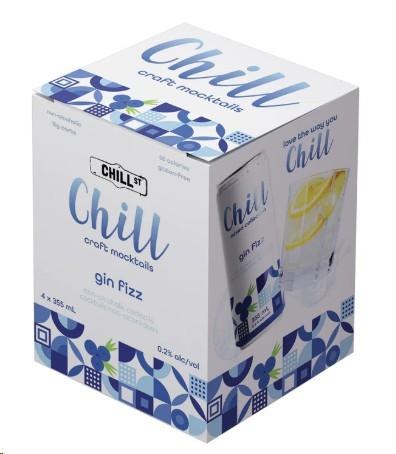 Chill St. Craft Mocktail Non-Alcoholic Cafe Gin Fizz 355ml 4/Pack - (6)(00012)