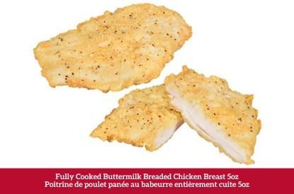 Reuven Fully Cooked Breaded Buttermilk Chicken Breast Burger 5oz - 2 x 2KG - SOLD BY CASE - (1) (24000)