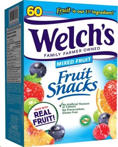 Welchâ€™s Fruit Snacks, 60 pouches Ã— 22g (26460)
