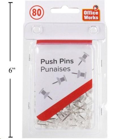 80 Pieces Clear Push Pins  (12) (30154)
