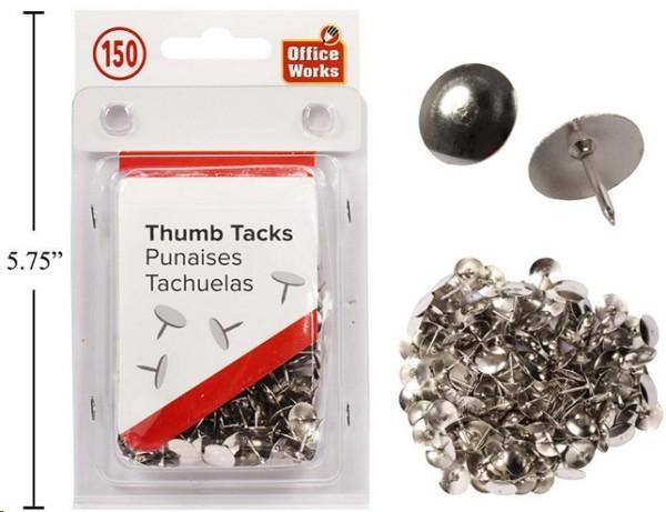 Metal Thumb Tacks 150 Pieces (12) (30494)