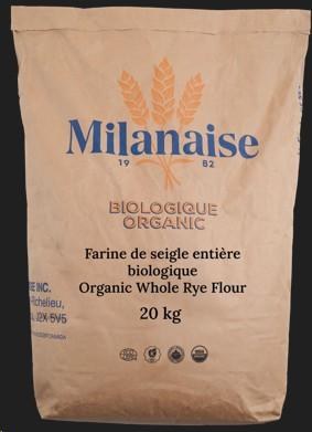 Milanaise Organic whole Rye Flour - 20kg (11140)