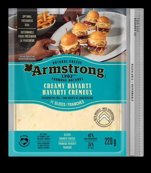 Armstrong Havarti Cheese Slices 9 x 220g (11 x 20g)