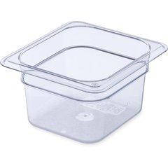 Carlisle Clear Plastic Insert, Cold Food Pan, 4" Deep, 1/2 Size (6) (84446)