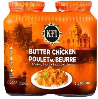 KFI Butter Chicken Premium Cooking Sauce, 2x650ml (00033)