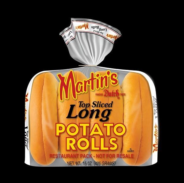 Martin's Top Sliced Long Hot Dog Rolls - 8 x 8/PKG (1) (68056)