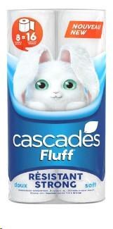Cascades Fluff Strong Soft Bathroom Tissue 2-Ply 242 Sheets 8=16 Rolls (6) (67756)