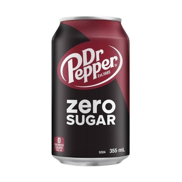 CAN- Dr Pepper Zero Sugar - 12 x 355ml (PEPSI)- Sold by Case (00137)