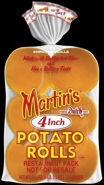 Martin's 4" Potato Hamburger Buns - 5 x 12/PKG (68624) (686285)