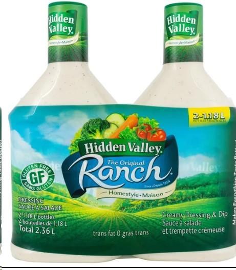 Hidden Valley Ranch Dressing 2x1.18L(01284)