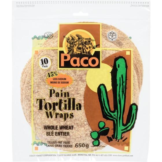 Paco 7" Whole Wheat Tortilla - 10/PKG (18)