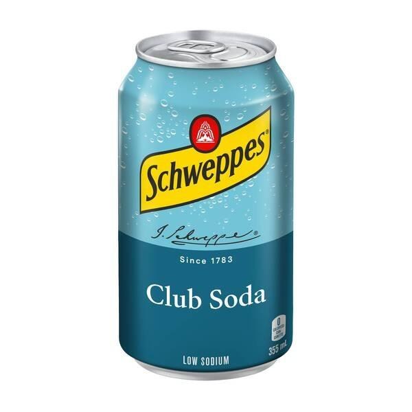 CAN - Schweppes Club Soda - 12 x 355mL - SOLD BY CASE - (1) (13002) (PEPSI)