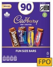 Cadbury Assorted Bars Fun Size Bars Halloween - 90ct (10) (01928)