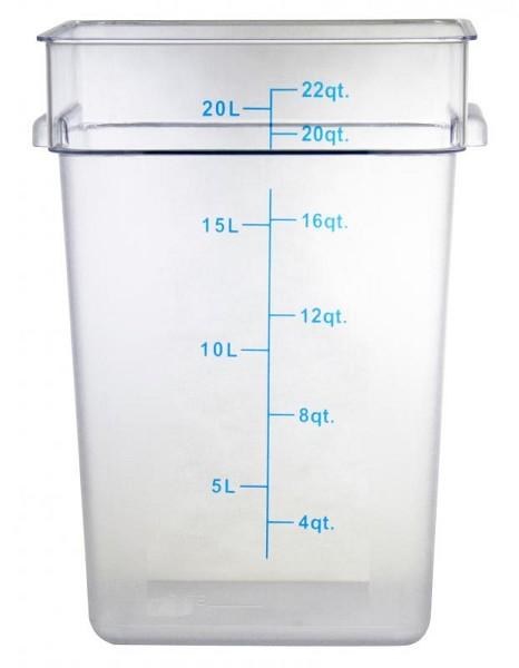 Omcan Food Storage Container, 22QT Square, Clear - SOLD BY EACH (80182)