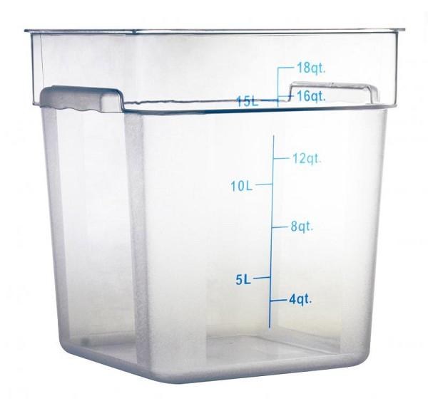 Omcan Food Storage Container, 18QT Square, Clear - SOLD BY EACH (80180)