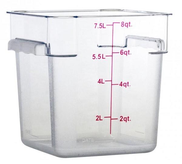 Omcan Food Storage Container, 8QT Square, Clear - SOLD BY EACH (80169)