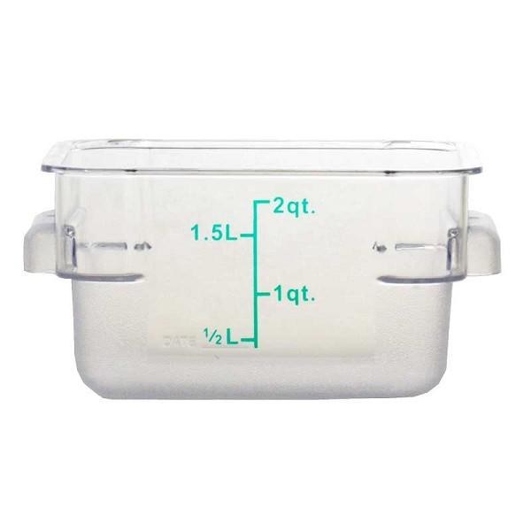 Omcan Food Storage Container, 2QT Square, Clear - SOLD BY EACH (80172)