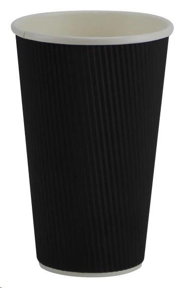 Black Ripple Paper Cups - 16oz - 500/case