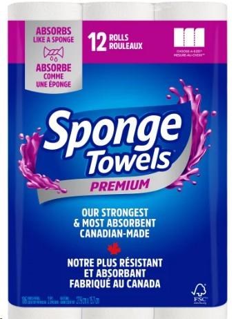 Sponge Towels Premium Paper Towels, 12 x 106 sheets (53627)