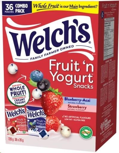 Welch's Fruit 'n Yogurt Snacks, 36 Ã— 20 g (28036)