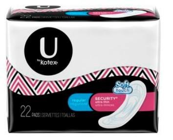 Kotex Ultra Thin Regular Pads Size 1 (No Wings) - 22/PKG (8) (03800)
